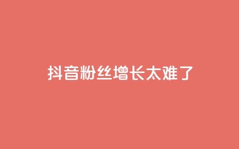 抖音粉丝增长太难了 - 抖音粉丝增长真的很具挑战性~ 第1张 抖音粉丝增长太难了 - 抖音粉丝增长真的很具挑战性~ 第1张