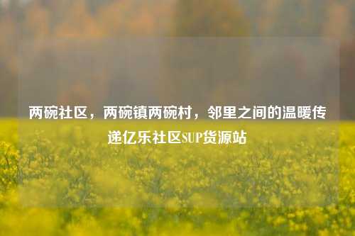 两碗社区，两碗镇两碗村，邻里之间的温暖传递亿乐社区SUP货源站  第1张