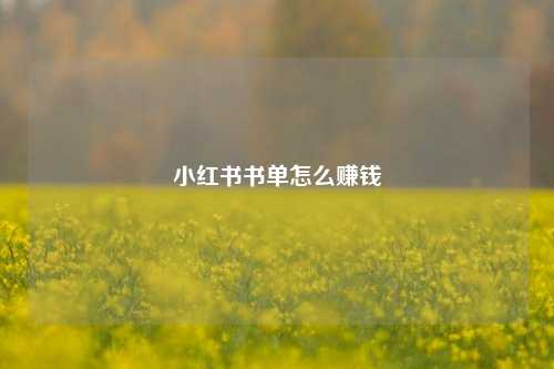 小红书书单怎么赚钱  第1张