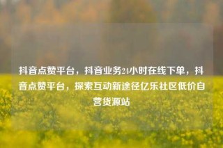 抖音点赞平台，抖音业务24小时在线下单，抖音点赞平台，探索互动新途径亿乐社区低价自营货源站