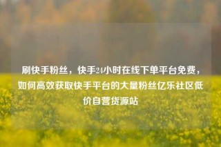 刷快手粉丝，快手24小时在线下单平台免费，如何高效获取快手平台的大量粉丝亿乐社区低价自营货源站