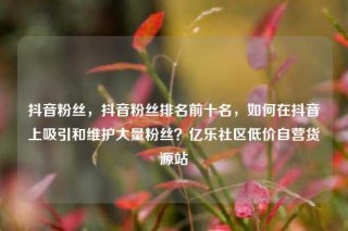 抖音粉丝，抖音粉丝排名前十名，如何在抖音上吸引和维护大量粉丝？亿乐社区低价自营货源站